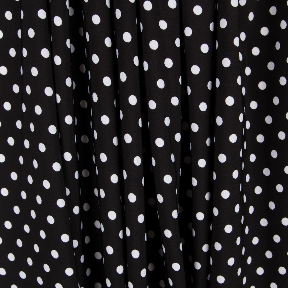 Crêpe Pois Blancs Fond Noir - Ribes y Casals