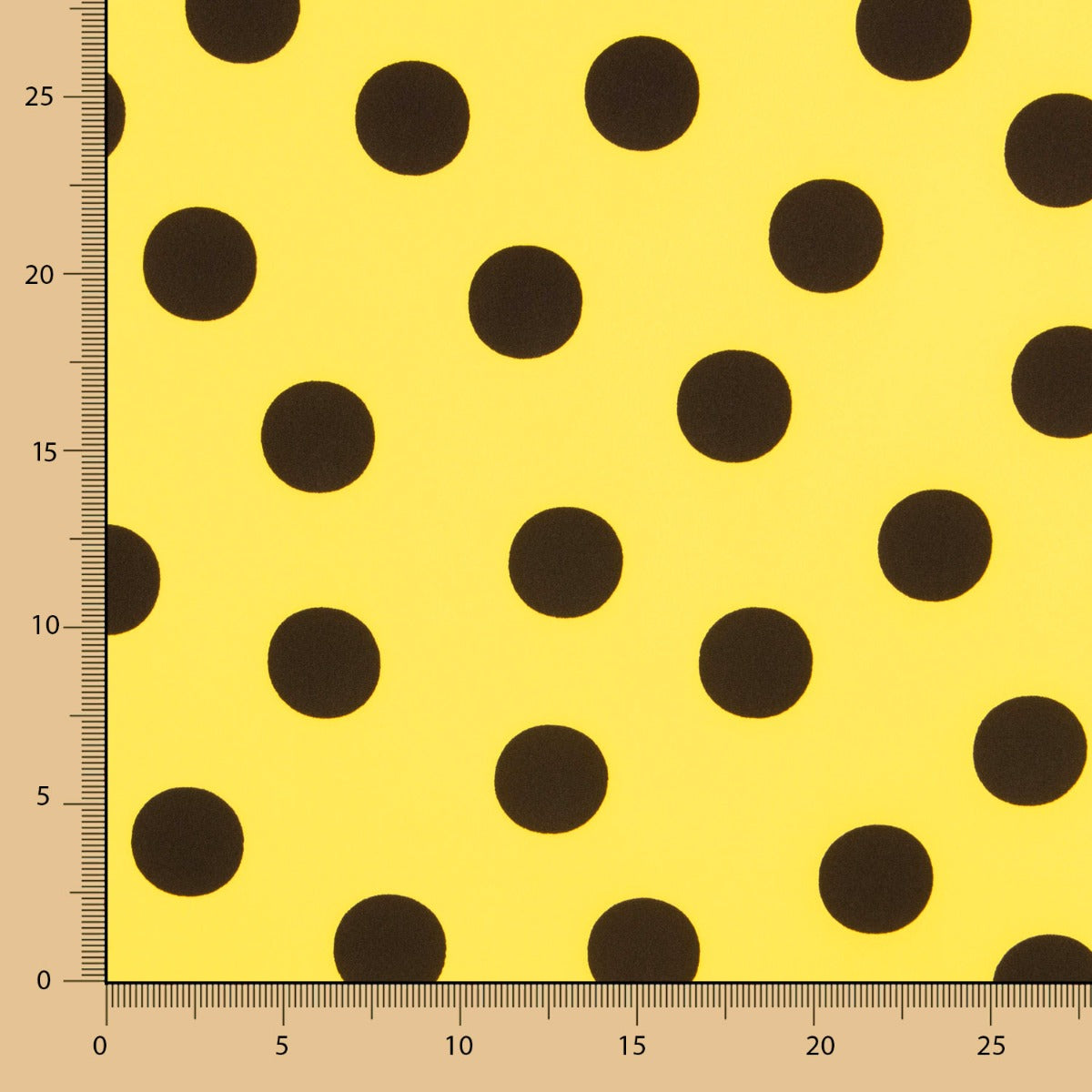 Crêpe Pois Noir 33mm Jaune - Ribes y Casals