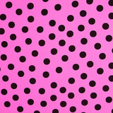 Crêpe Pois Noir 33mm Fuchsia - Ribes y Casals
