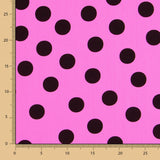 Crêpe Pois Noir 33mm Fuchsia - Ribes y Casals
