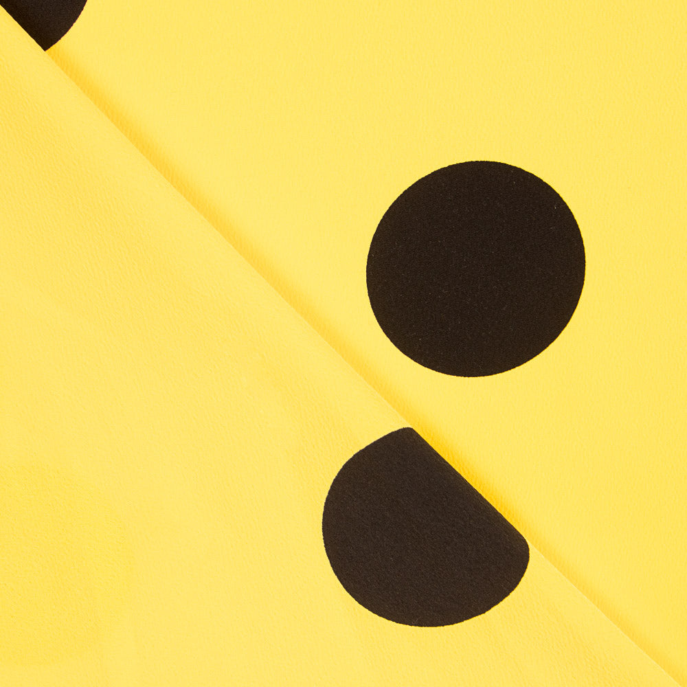Crêpe Pois Noir 55 Mm Jaune - Ribes y Casals