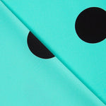 Crêpe Pois Noir 55mm Turquoise - Ribes y Casals