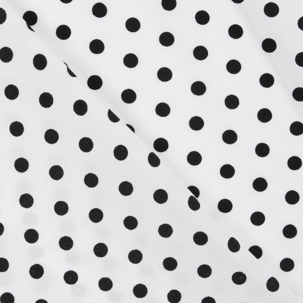 Crêpe Pois Noir Fond Blanc - Ribes y Casals
