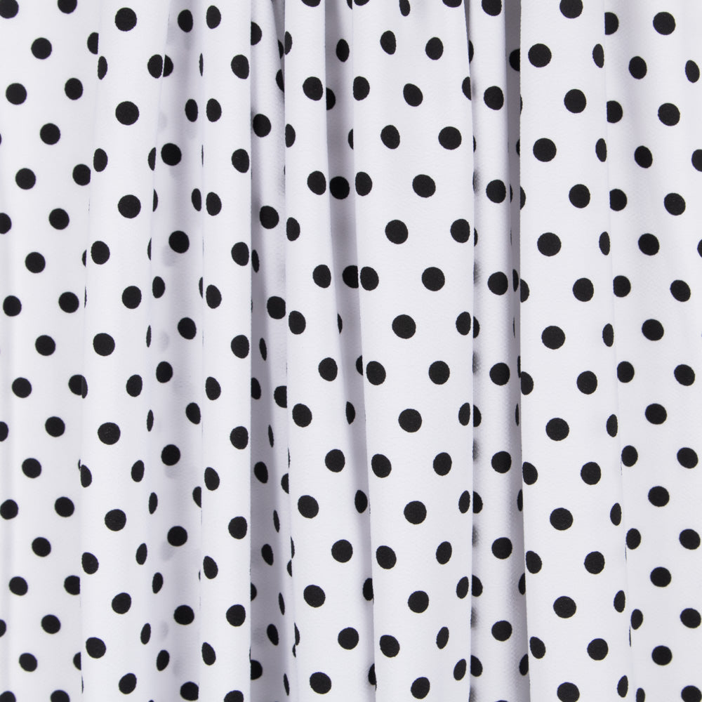 Crêpe Pois Noir Fond Blanc - Ribes y Casals