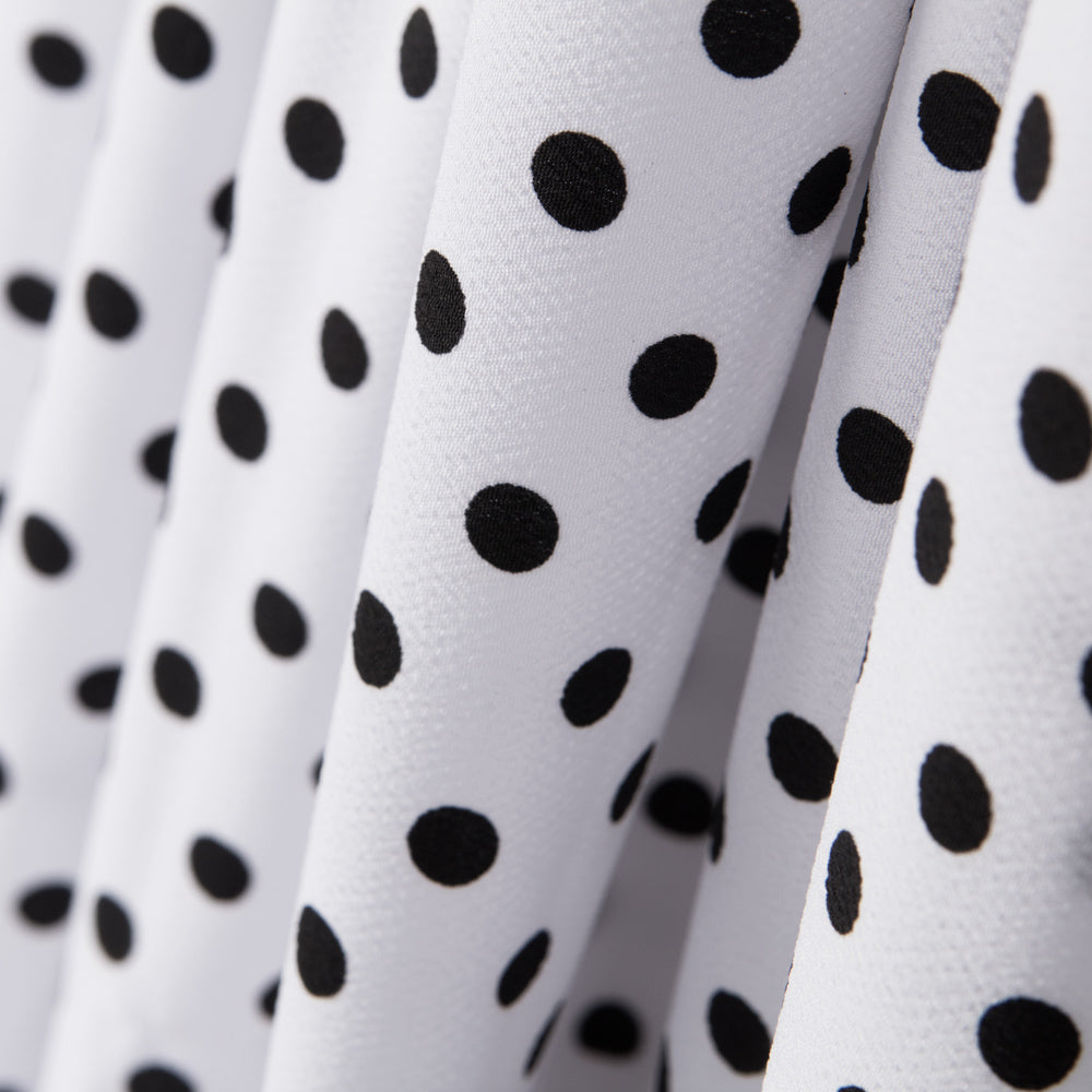 Crêpe Pois Noir Fond Blanc - Ribes y Casals