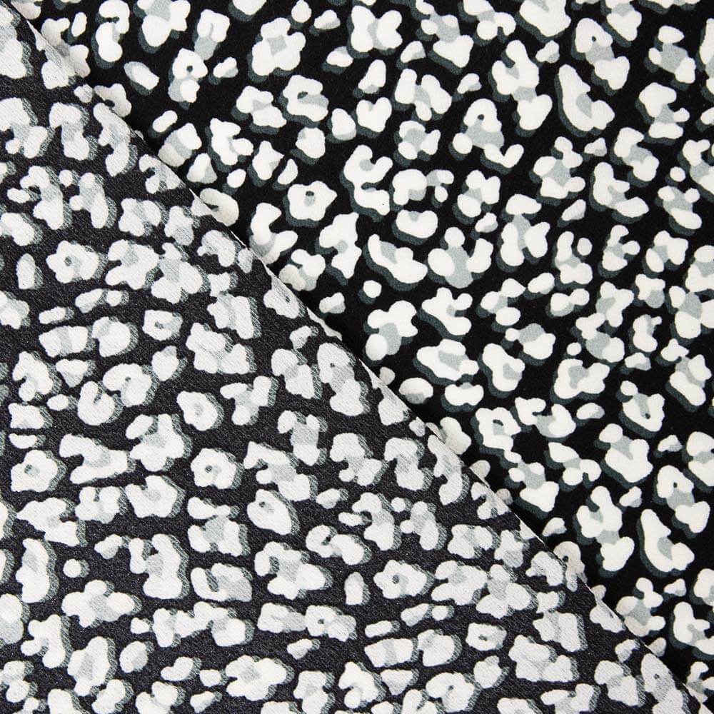 Crêpe Marrocain Léopard Gris - Ribes y Casals