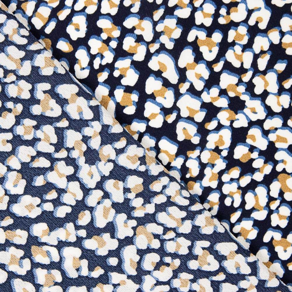 Crêpe Marrocain Léopard Ocre - Ribes y Casals