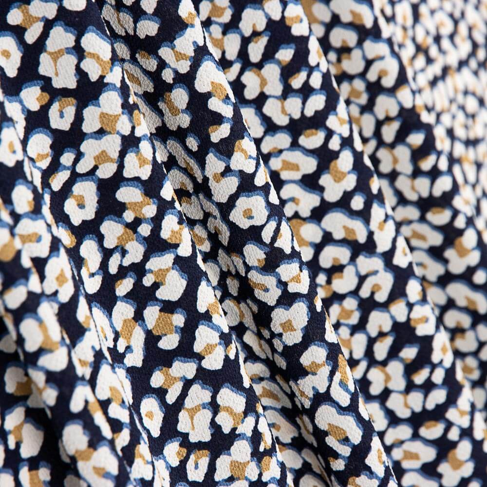 Crêpe Marrocain Léopard Ocre - Ribes y Casals