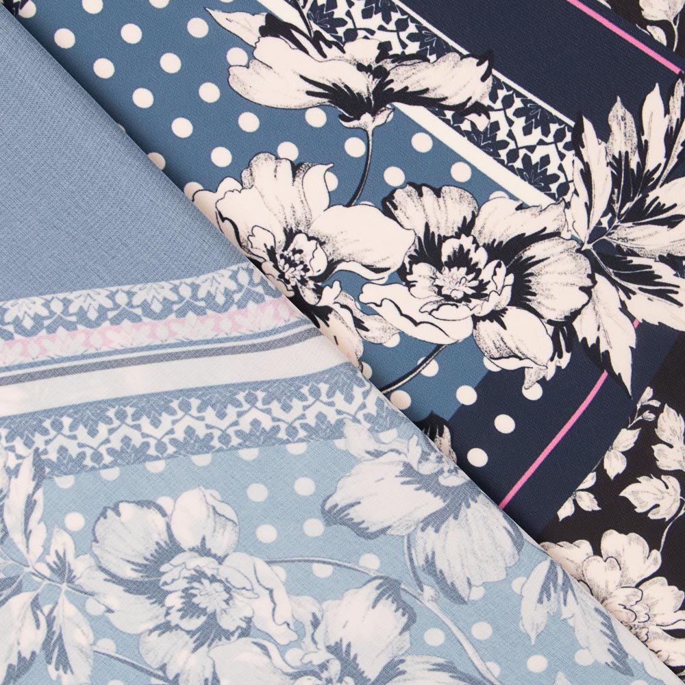 Crêpe Patchwork Bleu Nuit - Ribes y Casals