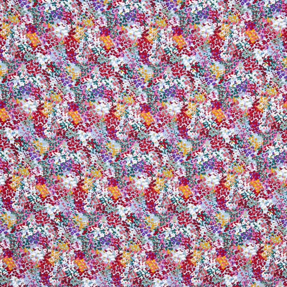 Crêpe Polyester Fleur Confetti Bleu - Ribes y Casals