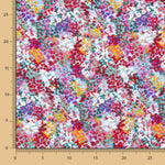 Crêpe Polyester Fleur Confetti Bleu - Ribes y Casals