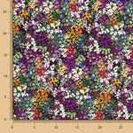 Crêpe Polyester Fleur Confetti Violet - Ribes y Casals