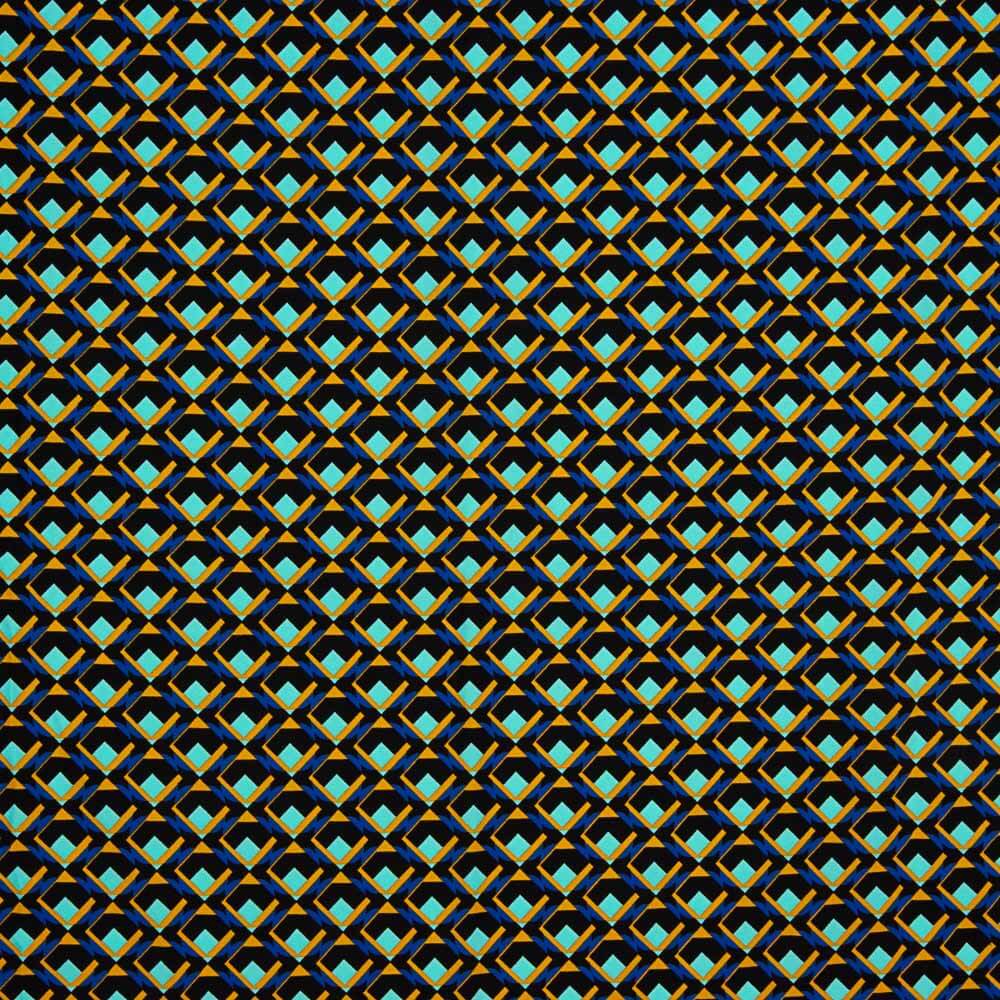 Crêpe Polyester Géo Aigue Marine - Ribes y Casals