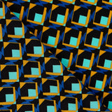 Crêpe Polyester Géo Aigue Marine - Ribes y Casals