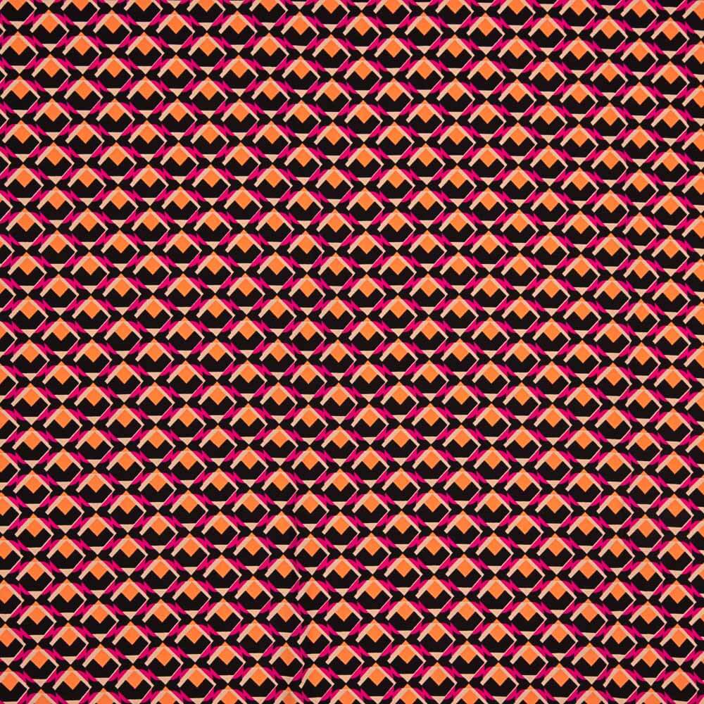 Crêpe Polyester Géo Fuchsia - Ribes y Casals
