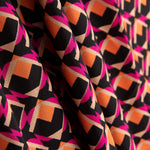 Crêpe Polyester Géo Fuchsia - Ribes y Casals