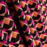 Crêpe Polyester Géo Fuchsia - Ribes y Casals