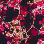 Crêpe Viscose Dragon Floral Fuchsia - Ribes y Casals