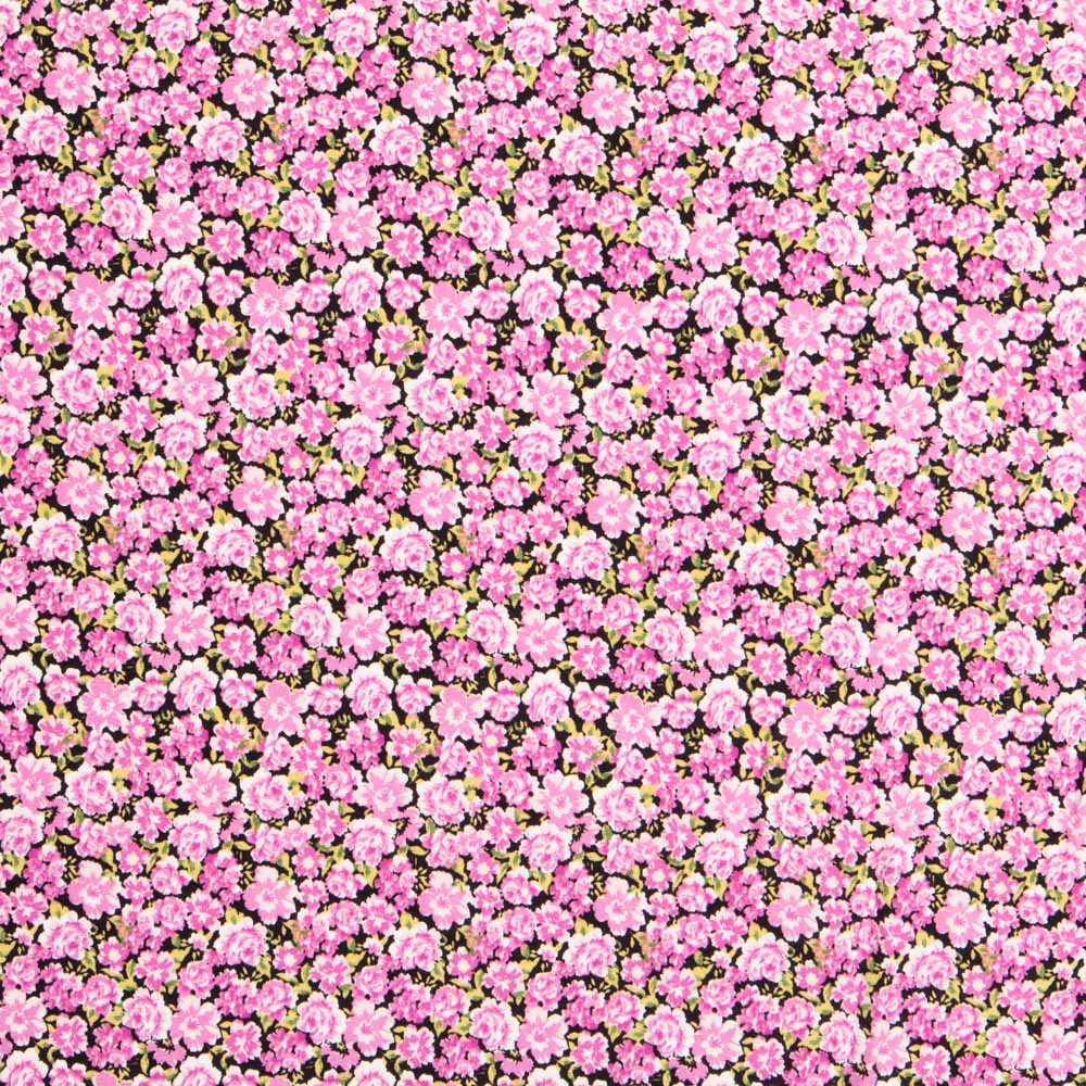 Crêpe Viscose Fleurs Roses - Ribes y Casals