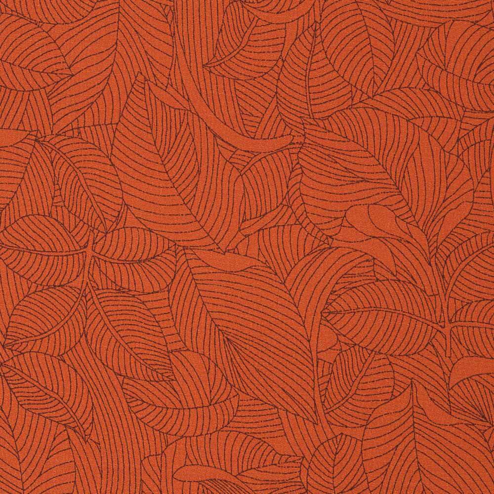 Crêpe Viscose Feuilles Brique - Ribes y Casals