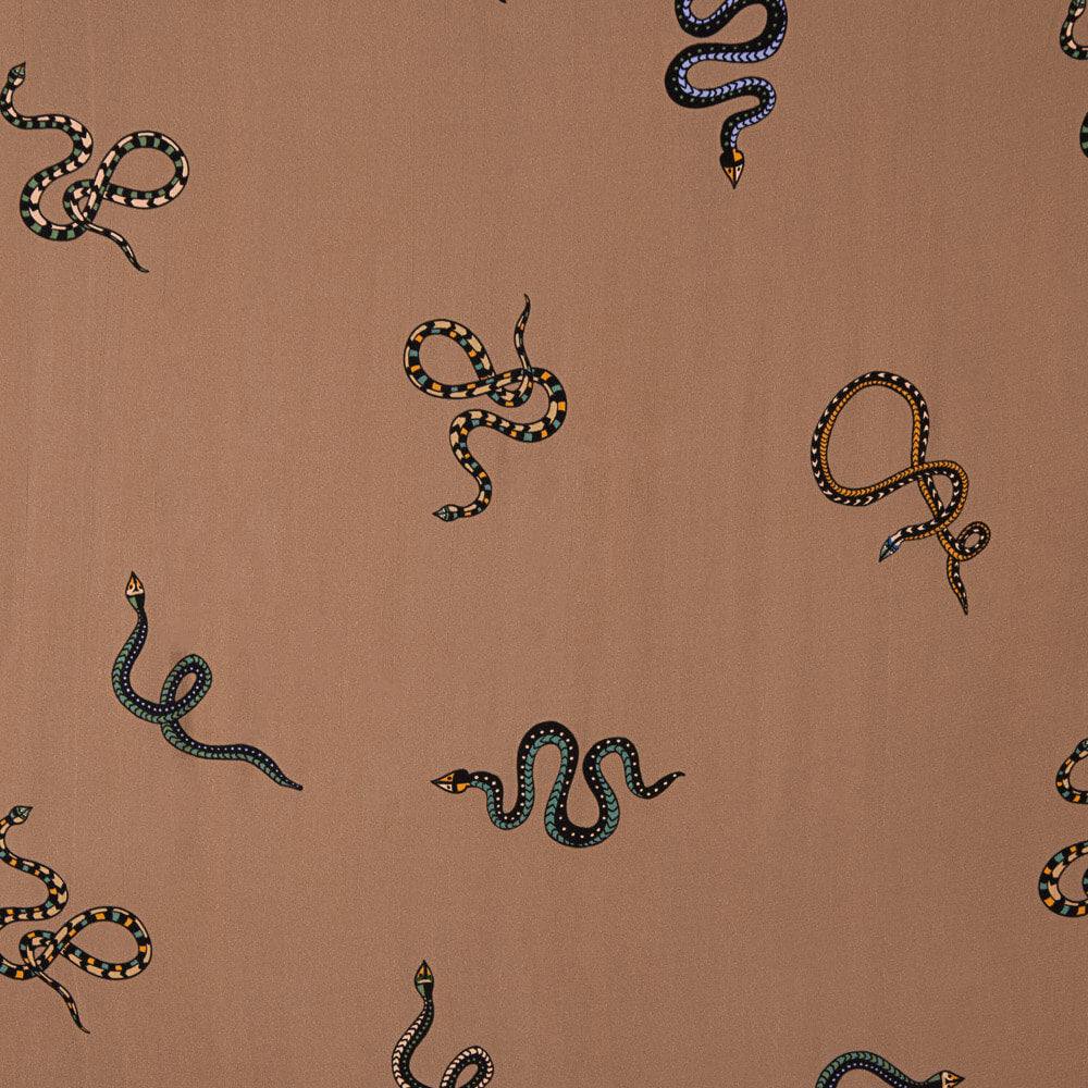 Crêpe Viscose Serpent Terracotta - Ribes y Casals