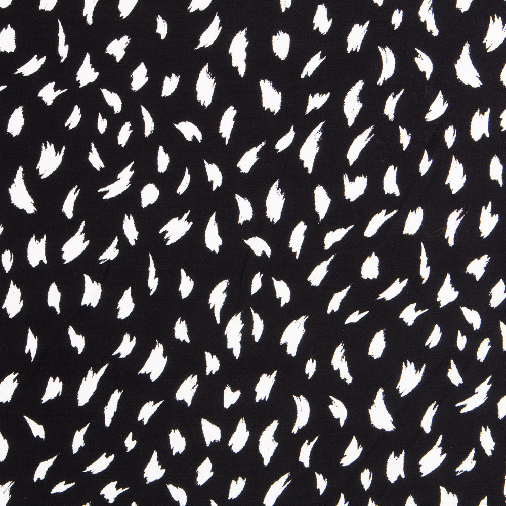 Crêpe Viscose Traits Maxi Noir - Ribes y Casals