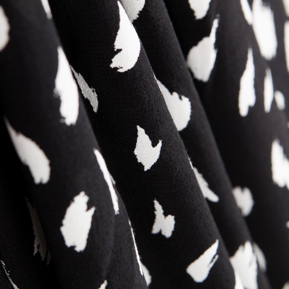 Crêpe Viscose Traits Maxi Noir - Ribes y Casals