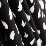 Crêpe Viscose Traits Maxi Noir - Ribes y Casals