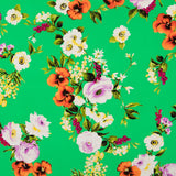 Crêpe Fleurs de Rose Zambra Vert - Ribes y Casals