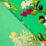 Crêpe Fleurs de Rose Zambra Vert - Ribes y Casals