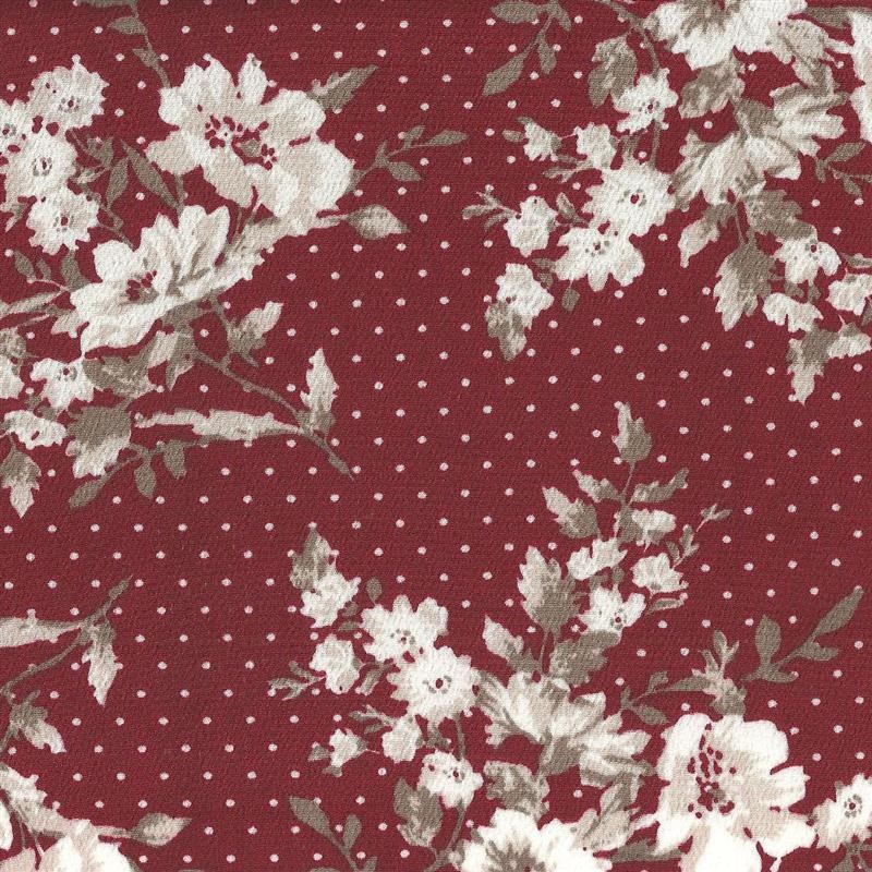 Crispy Milano Fleur Fond Pois Grenat - Ribes y Casals