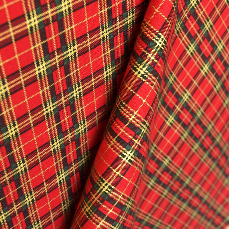 Coton Cadeaux Noël Carreaux Rouge - Ribes y Casals