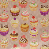 Coton Cupcakes Fond Marron - Ribes y Casals