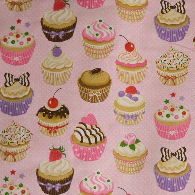 Coton Cupcakes Fond Rose - Ribes y Casals