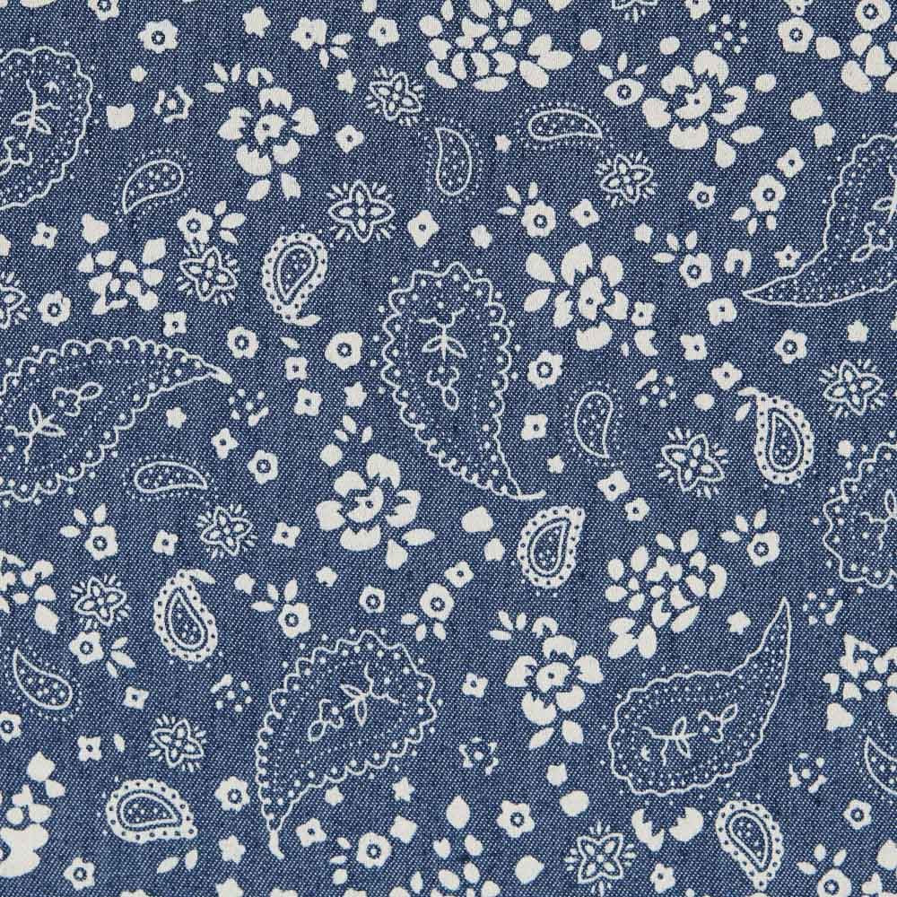 Denim Cachemire Fleurs Bleu Foncé - Ribes y Casals
