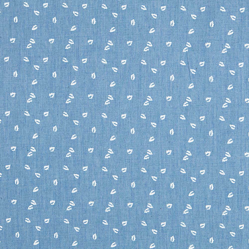 Denim Coton Petites Feuilles - Ribes y Casals