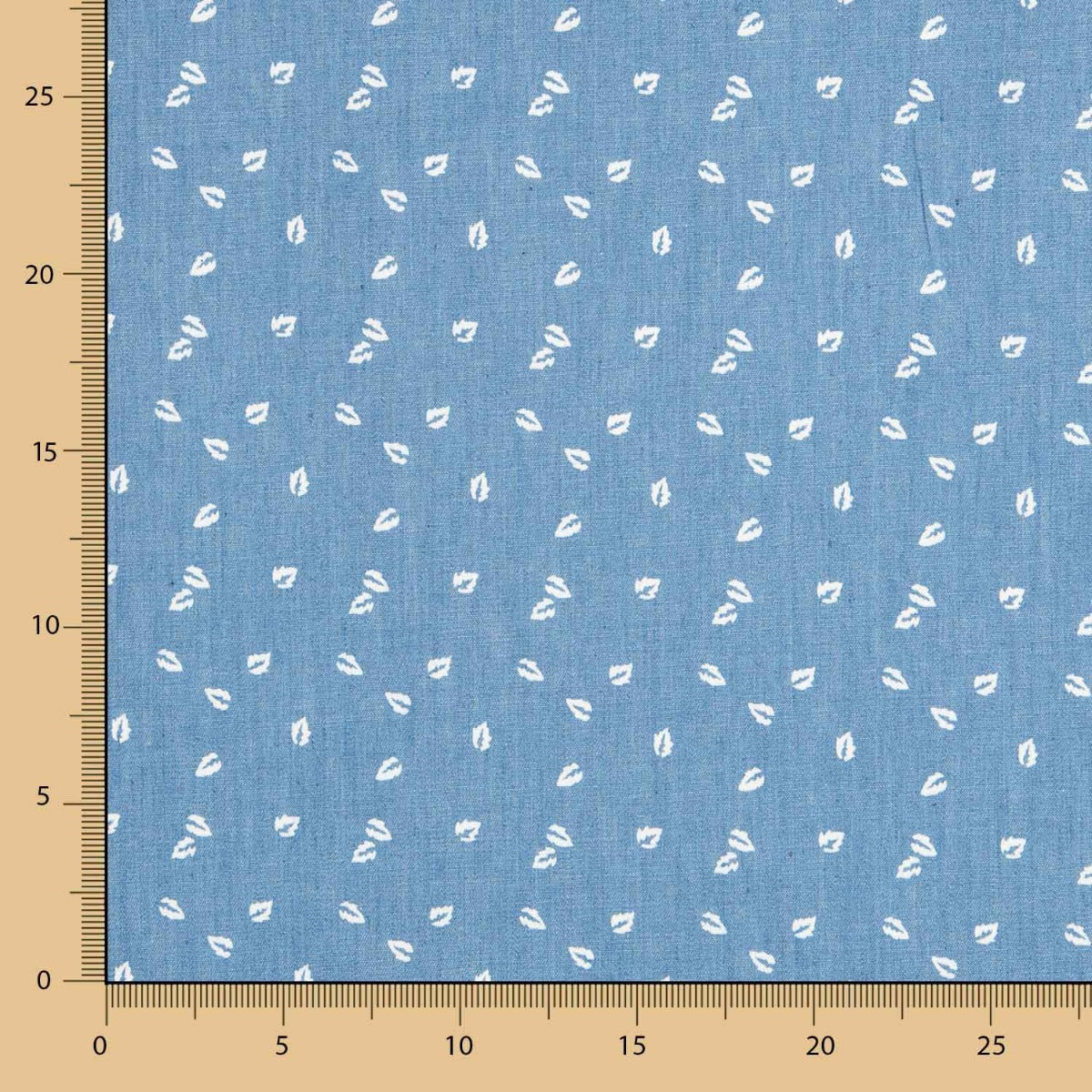 Denim Coton Petites Feuilles - Ribes y Casals