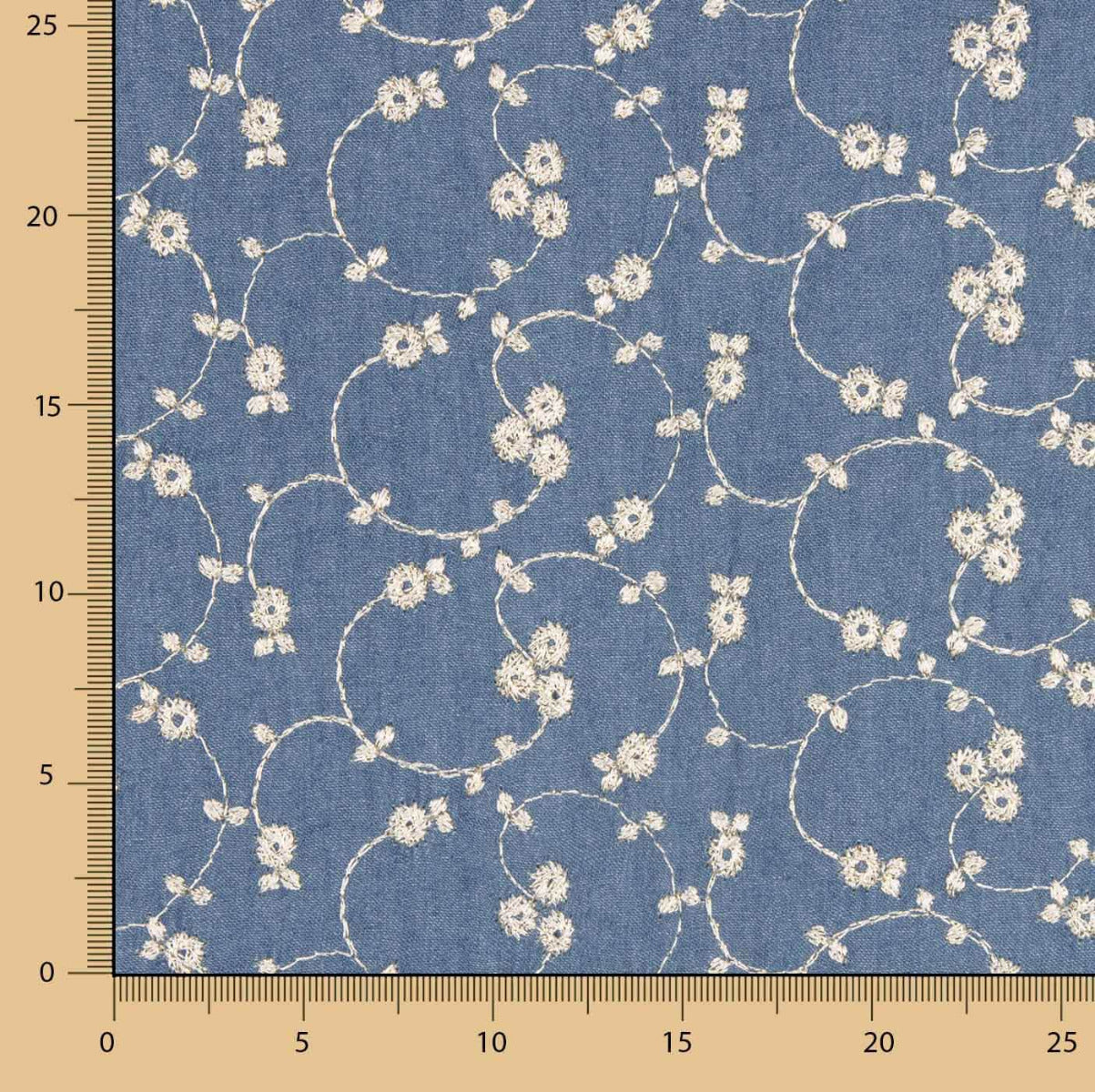 Denim Brodé Fleur Lurex - Ribes y Casals