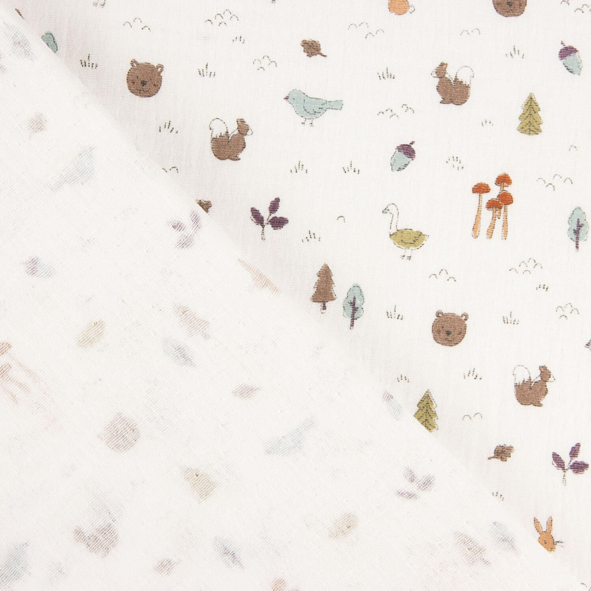 Tissu double gaze de coton imprimé d&#39;animaux - Ribes y Casals