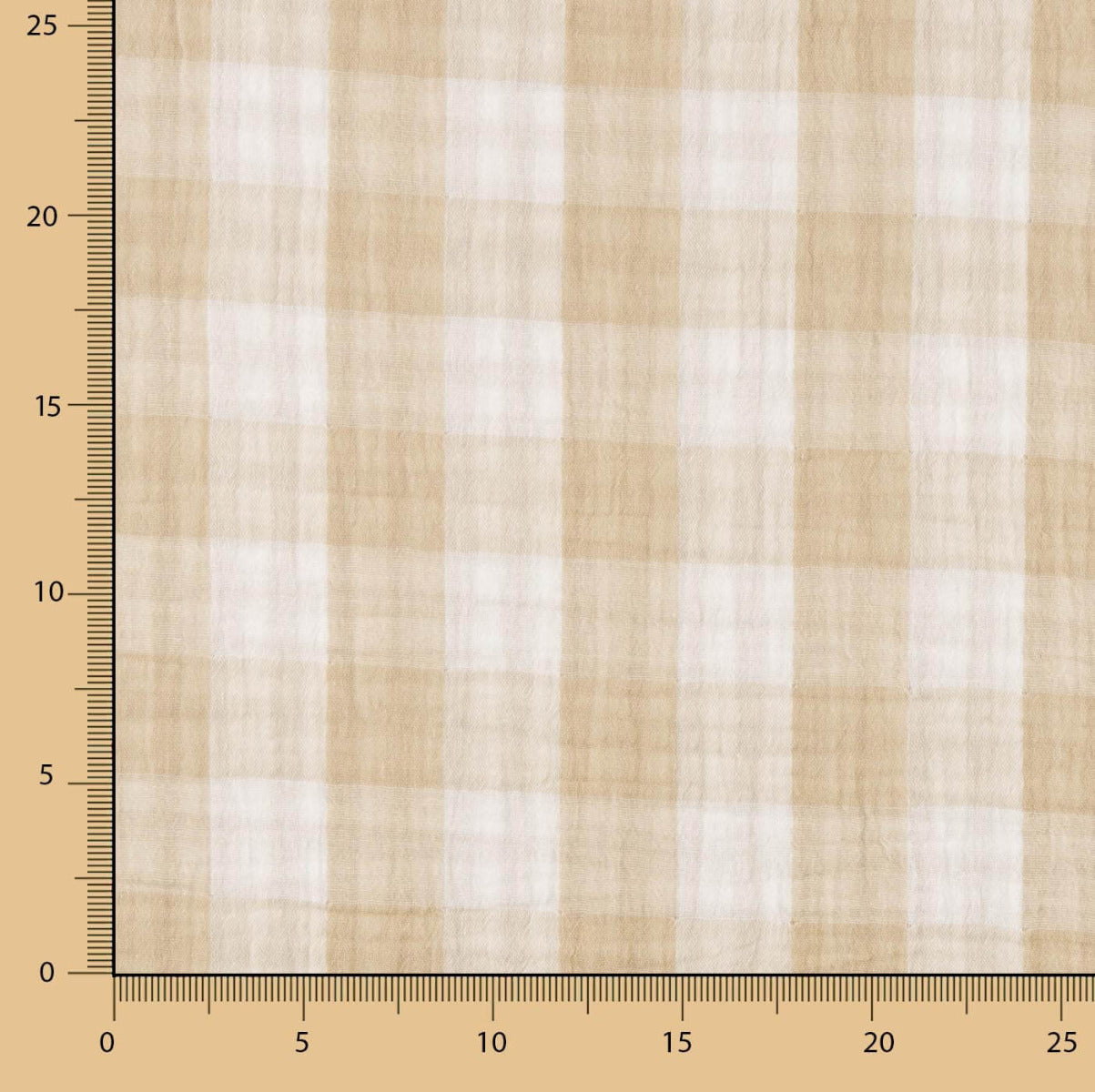 Double Gaze Vichy Réversible Sable - Ribes y Casals