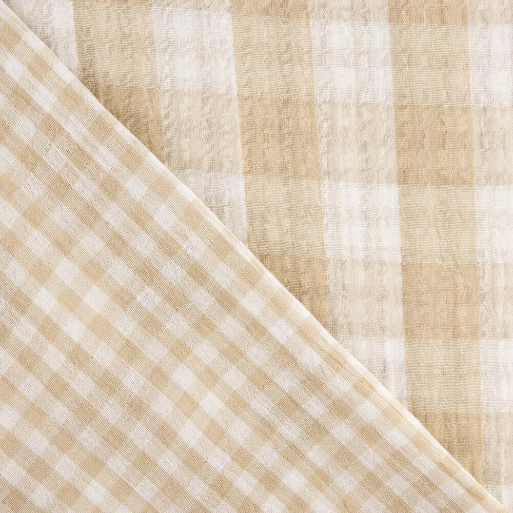 Double Gaze Vichy Réversible Sable - Ribes y Casals