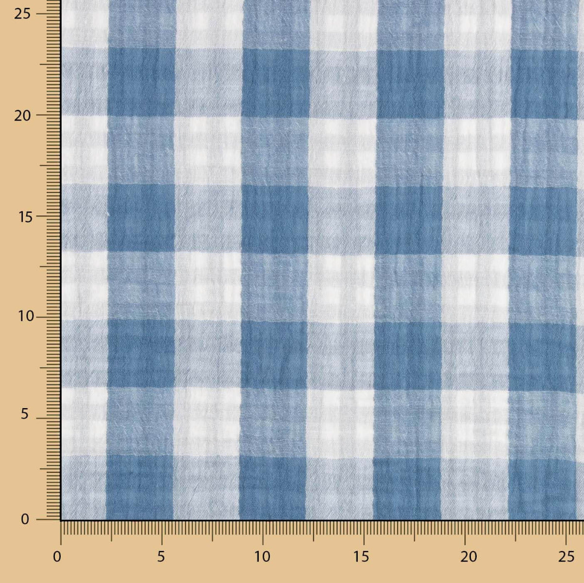 Double Gaze Réversible Vichy Bleu Denim Foncé - Ribes y Casals