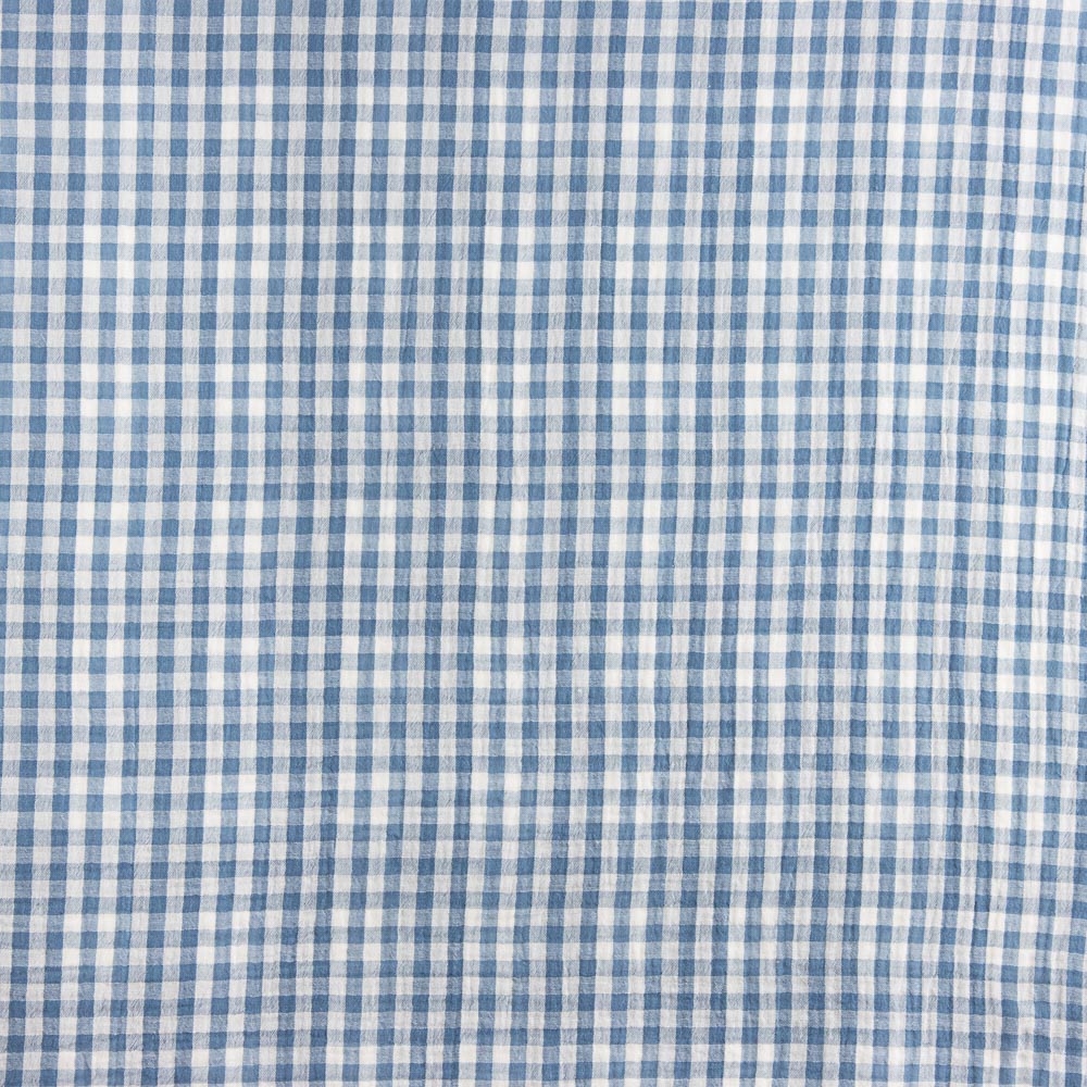 Retal Doble Gasa Vichy Reversible Azul 110x150cm - Ribes y Casals