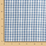 Double Chiffon Vichy Réversible Bleu - Ribes y Casals