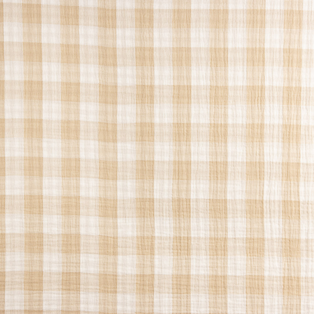 Retal Doble Gasa Vichy Reversible Beige 120x150cm - Ribes y Casals