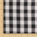 Double Chiffon Vichy Réversible Noir - Ribes y Casals