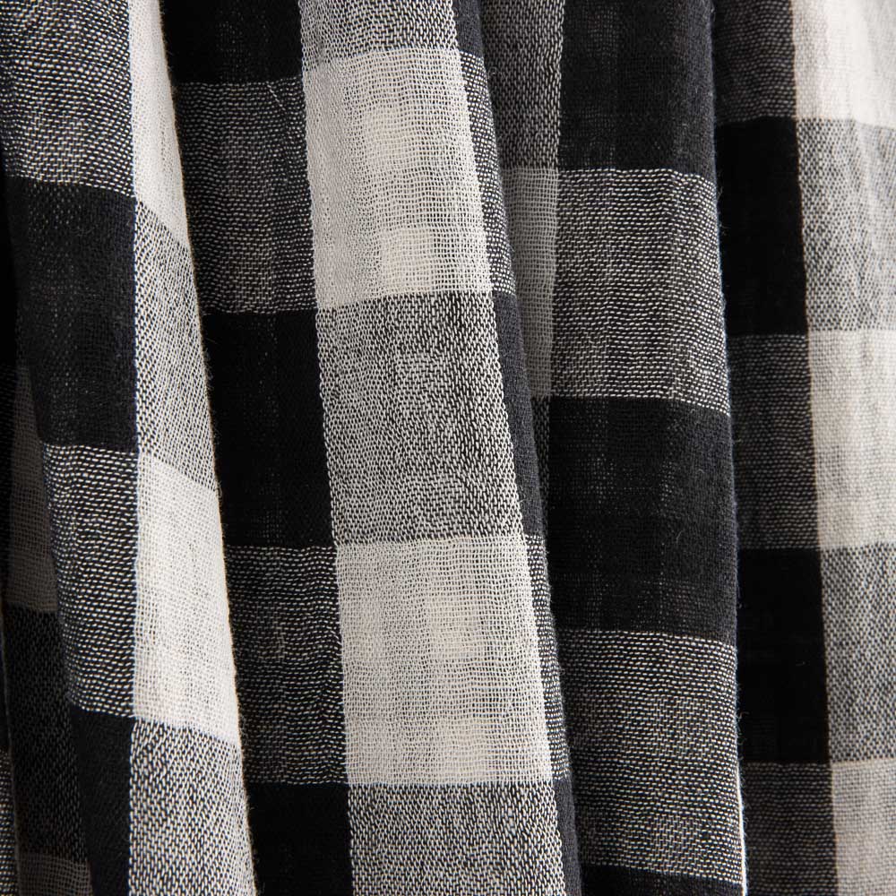 Double Chiffon Vichy Réversible Noir - Ribes y Casals