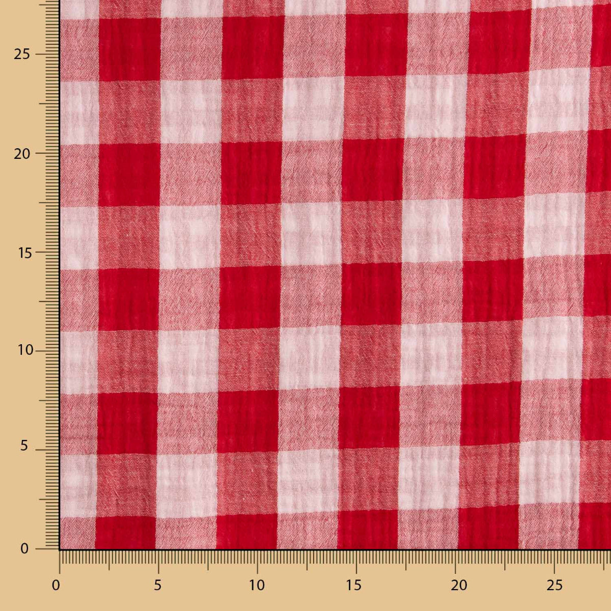 Double Gaze Vichy Réversible Rouge - Ribes y Casals