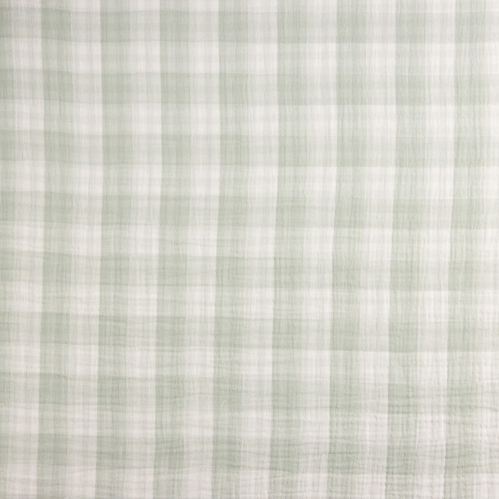 Double Chiffon Vichy Réversible Vert - Ribes y Casals