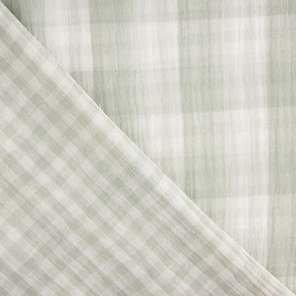 Double Chiffon Vichy Réversible Vert - Ribes y Casals